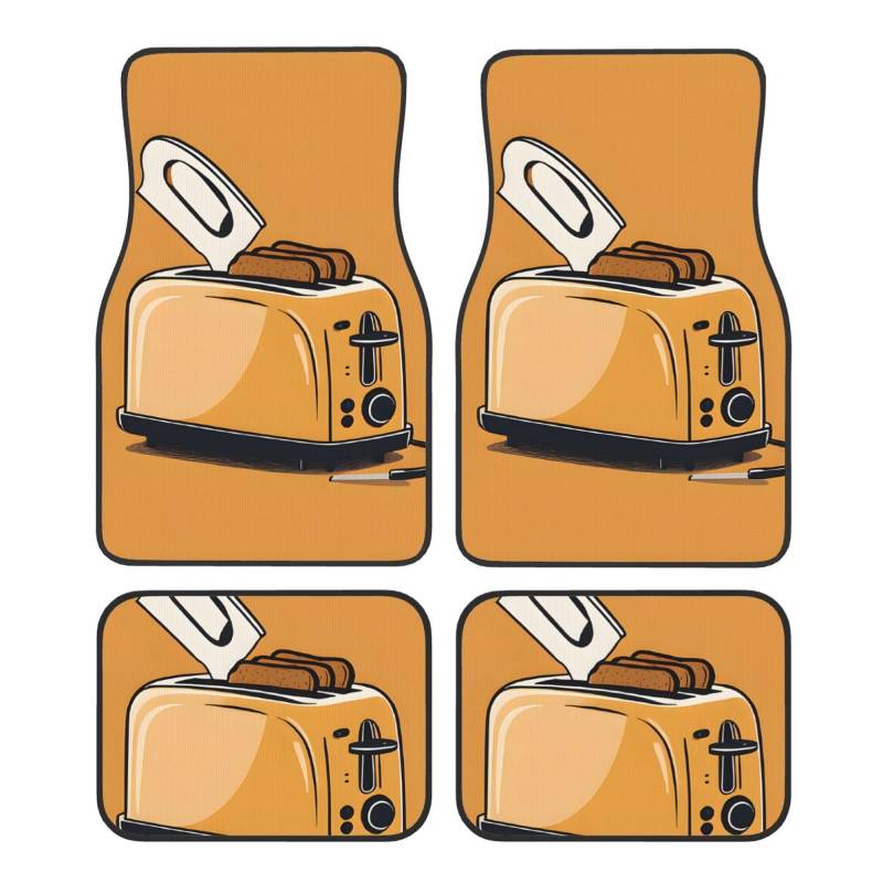 Cute Crying Chainsaw Premium Fullpage Printed Floor Mats for Cars Trucks SUV 4-teilige Allwetter Automatten mit Universal Fit Design von SMSJTMWHN