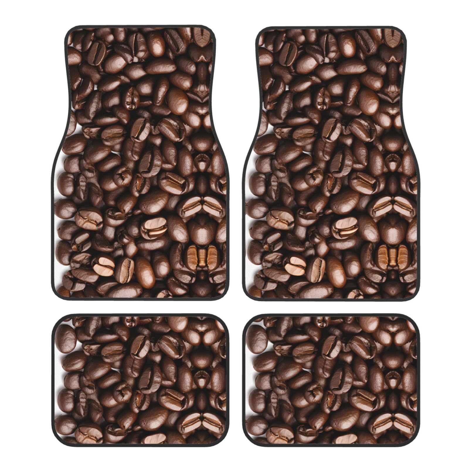 Funny Roasted Coffee Beans Premium Fullpage Printed Floor Mats for Cars Trucks SUV 4-teilige Allwetter Automatten mit Universal Fit Design von SMSJTMWHN