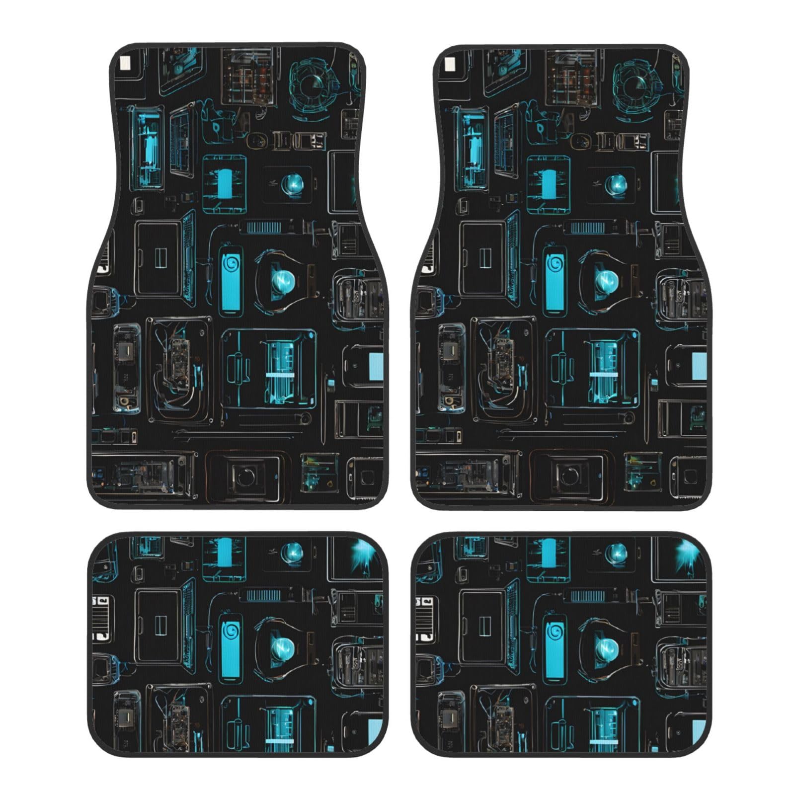 Game Video Gaming Pattern Premium Fullpage Printed Floor Mats for Cars Trucks SUV, 4-teilige Allwetter Automatten mit Universal Fit Design. von SMSJTMWHN