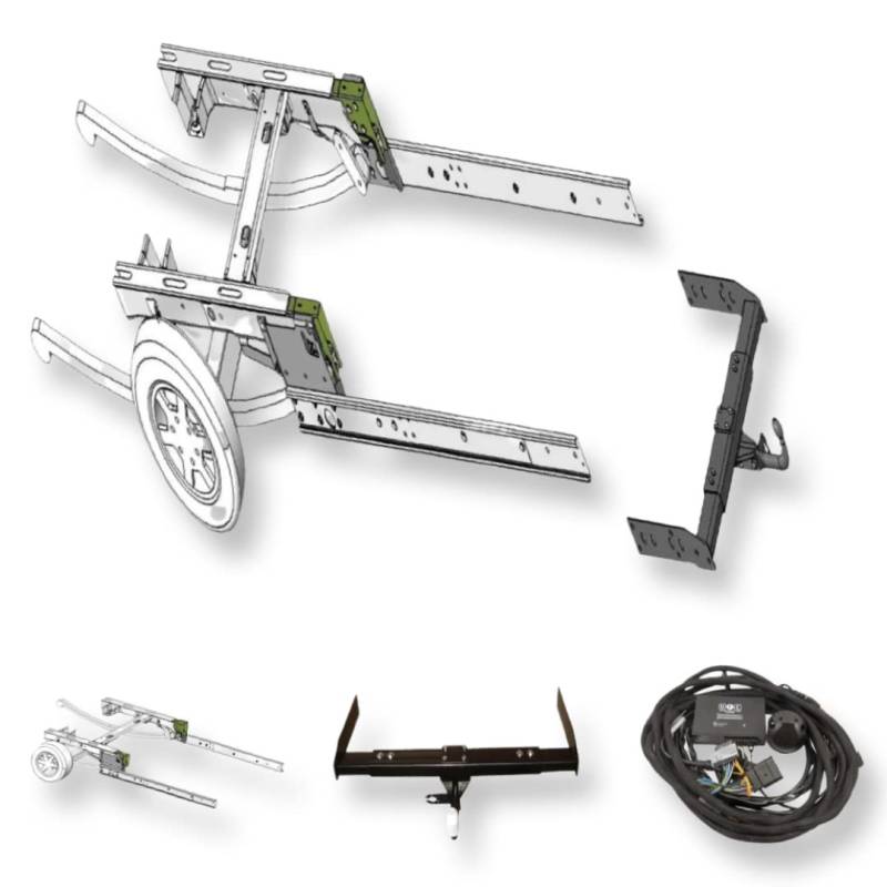 Anhängerkupplung Carado Wohnmobil Fiat Ducato, Peugeot Boxer, Citroen Jumper Pritsche (BJ ab 2006 - heute) inkl. Rahmenverlängerung L=1500 mm & 13-poligem fahrzeugspezifischen Elektrosatz von SMV-Metall GmbH