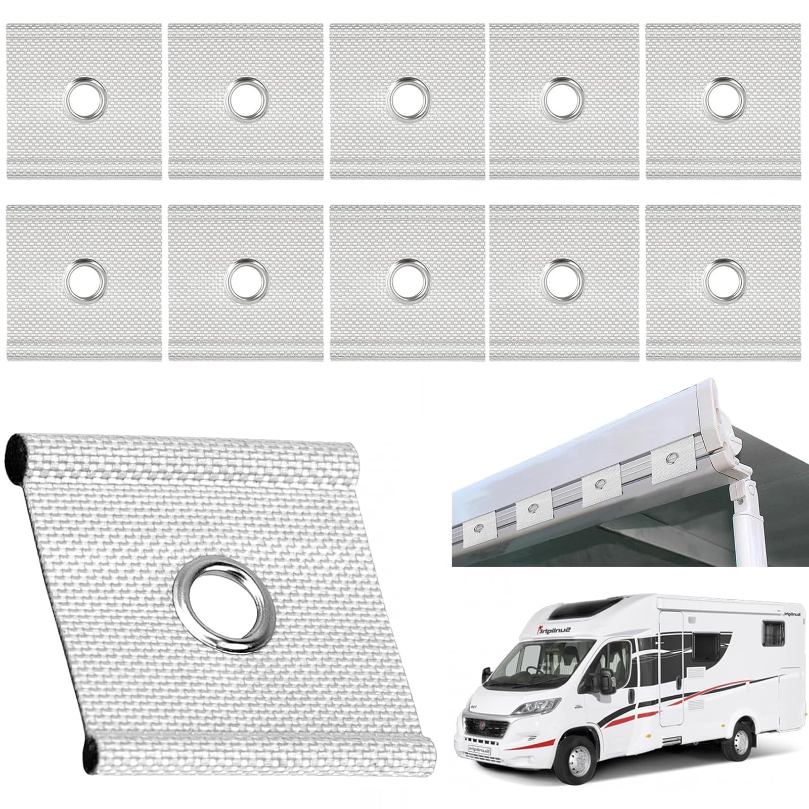 SMYJDMM Kederöse für Kederschiene, 10 Stück RV Markisenhaken, Kederöse for 5/6mm - 7/8mm Kederband Vorzeltkeder Kederhaken Markisenhaken Kederschiene Zubehör für Wohnmobil Wohnwagen Vorzelt Camping von SMYJDMM