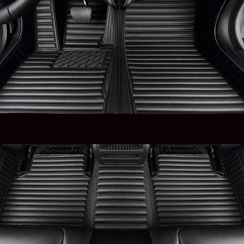 Auto FußMatten Leder für Model 3 2019-2023, Vorne Hinten Wasserdicht Bodenmatte Anti-Rutsch Allwetter Automatten Innenraum ZubehöR,A/Black von SNAHLPER