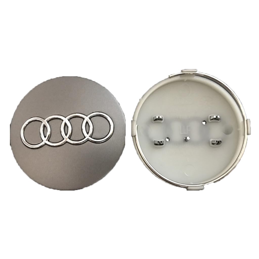 4pcs Auto Radnabenkappen für Audi Q3 F3 2018-2025,Felgenkappen Autos Zubehör Felgen Dekoration Auto Außenaccessoires,Grey 60mm von SNMFHHZK