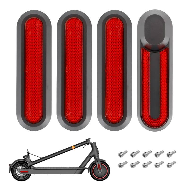 Reflektierende Hinterradabdeckungen für xiaomi M365 /Pro/Pro 2 /1S /Scooter 3 e scooter reflektoren Hinterradabdeckung Reflektierende Schutzabdeckung-Rot von SNOUHAE