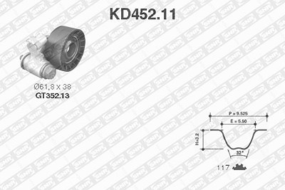 Snr Zahnriemensatz [Hersteller-Nr. KD452.11] für Ford von SNR