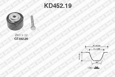 Snr Zahnriemensatz [Hersteller-Nr. KD452.19] für Ford von SNR