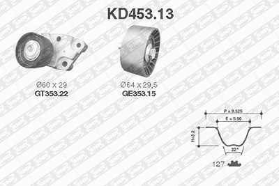 Snr Zahnriemensatz [Hersteller-Nr. KD453.13] für Chevrolet, Gm Korea von SNR