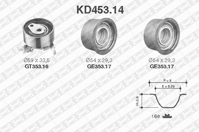 Snr Zahnriemensatz [Hersteller-Nr. KD453.14] für Opel von SNR