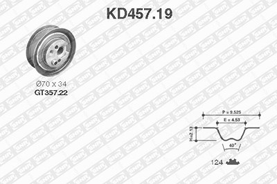 Snr Zahnriemensatz [Hersteller-Nr. KD457.19] für Audi von SNR