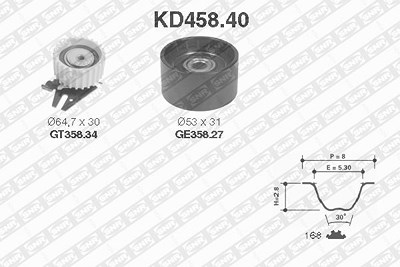 Snr Zahnriemensatz [Hersteller-Nr. KD458.40] für Fiat, Lancia von SNR