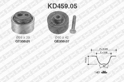 Snr Zahnriemensatz [Hersteller-Nr. KD459.05] für Citroën, Peugeot von SNR