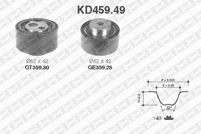 Snr Zahnriemensatz [Hersteller-Nr. KD459.49] für Citroën, Peugeot von SNR