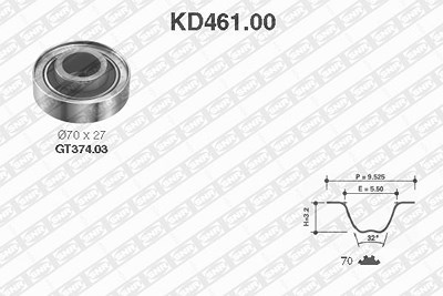 Snr Zahnriemensatz [Hersteller-Nr. KD461.00] für Honda, Rover von SNR