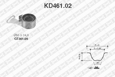 Snr Zahnriemensatz [Hersteller-Nr. KD461.02] für Mg, Rover von SNR