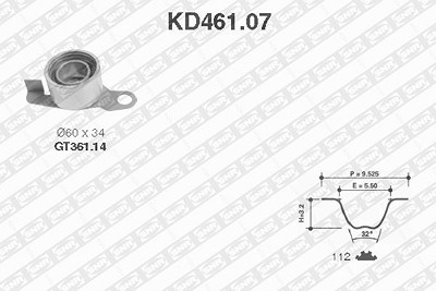 Snr Zahnriemensatz [Hersteller-Nr. KD461.07] für Land Rover von SNR