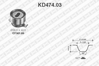 Snr Zahnriemensatz [Hersteller-Nr. KD474.03] für Honda, Rover von SNR