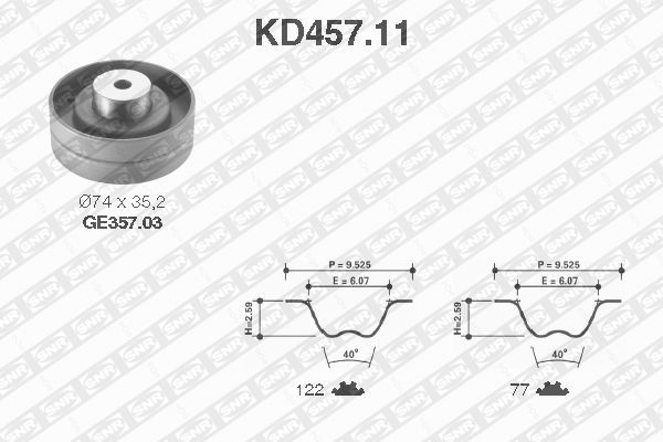 Zahnriemensatz SNR KD457.11 von SNR