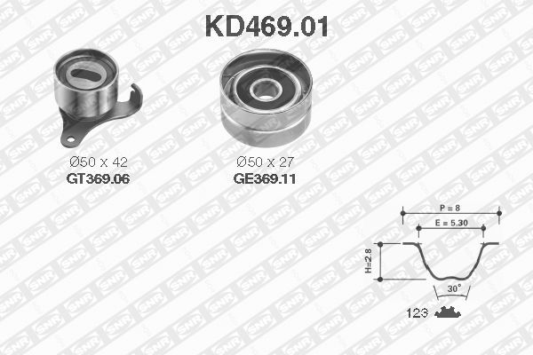 Zahnriemensatz SNR KD469.01 von SNR