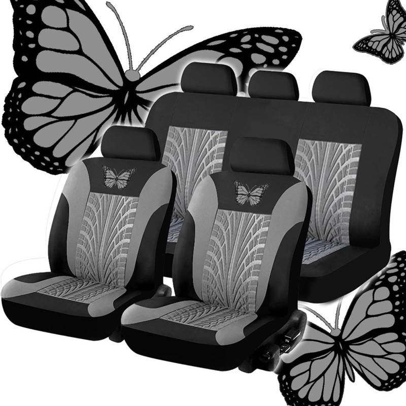 5 Sitzplätze Universal Sitzbezug Auto für Audi S5 F5 /B9 Coupe/Cabriolet/Sportback 2016-2021 2022 2023 Autositzbezug Sitzbezüge Vorne Und Hinten Sitzschoner,Grey von SNXLW