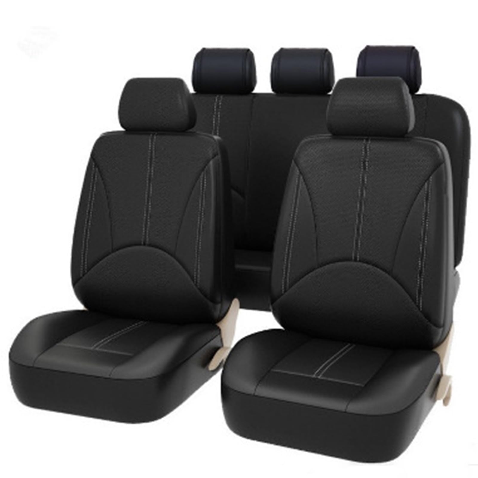 5 Sitzplätze Universal Sitzbezug Auto für Mercedes Benz GLC SUV X254 X253 GLC 53 43/GLC 200 220 260 300 400 2015-2025 Autositzbezug Sitzbezüge Vorne Und Hinten Sitzschoner,Black von SNXLW