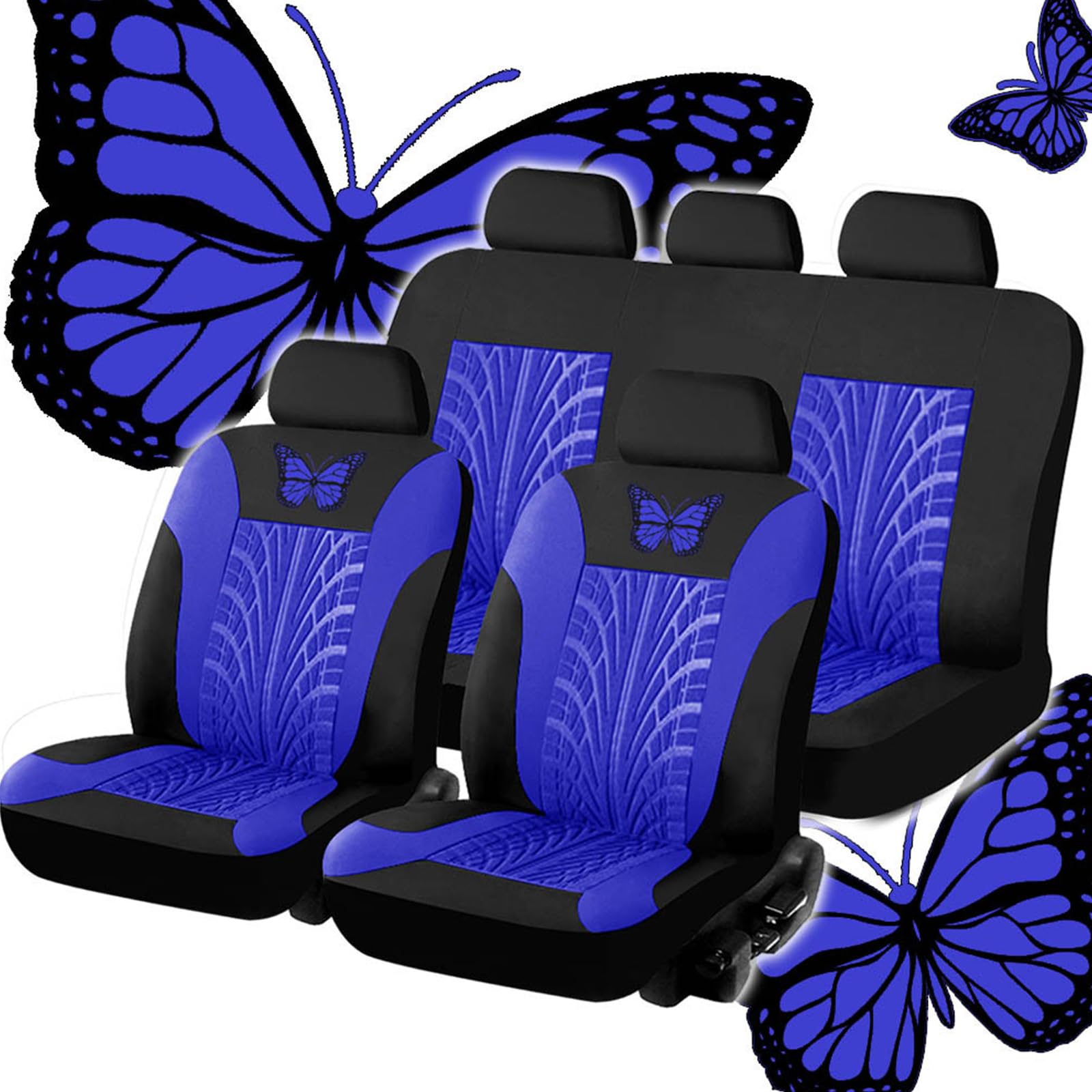 SNXLW 5 Sitzplätze Universal Auto Sitzbezüge Sets für BMW X3M X3-M F97 2019 2020 2021 2022 2023 2024 Autositzbezug Vorne Hinten Schonbezüge Innenraum Zubehör,Blue von SNXLW