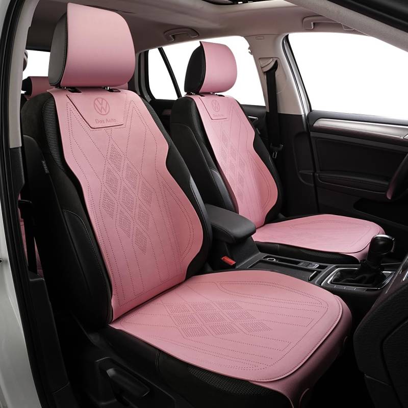 SOBONITO Auto-Sitzbezüge Set für VW Volkswagen Tiguan Golf Passat T-ROC,Schwere Tiefe Wildleder Auto-Sitzschoner,Auto-Schonbezüge,Rosa von SOBONITO