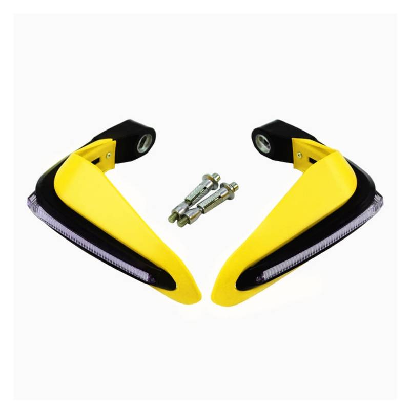 Motocross Motorrad Lenker Guard Mit LED Licht Hand Guard Für Hon&d*a Rebel 250 500 Silver Wing St1100 St1300 Transalp 650 Handschutz(Yellow) von SOCIAC