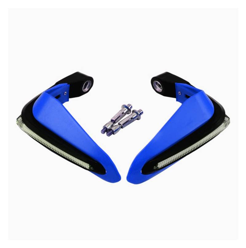 Motocross Motorrad Lenker Guard Mit LED Licht Handschutz Für Ya*ma&ha R1 2004 2007 2015 R15 V3 R25 R3 R6 2003 2005 2007 2008 Handschutz(Blu) von SOCIAC