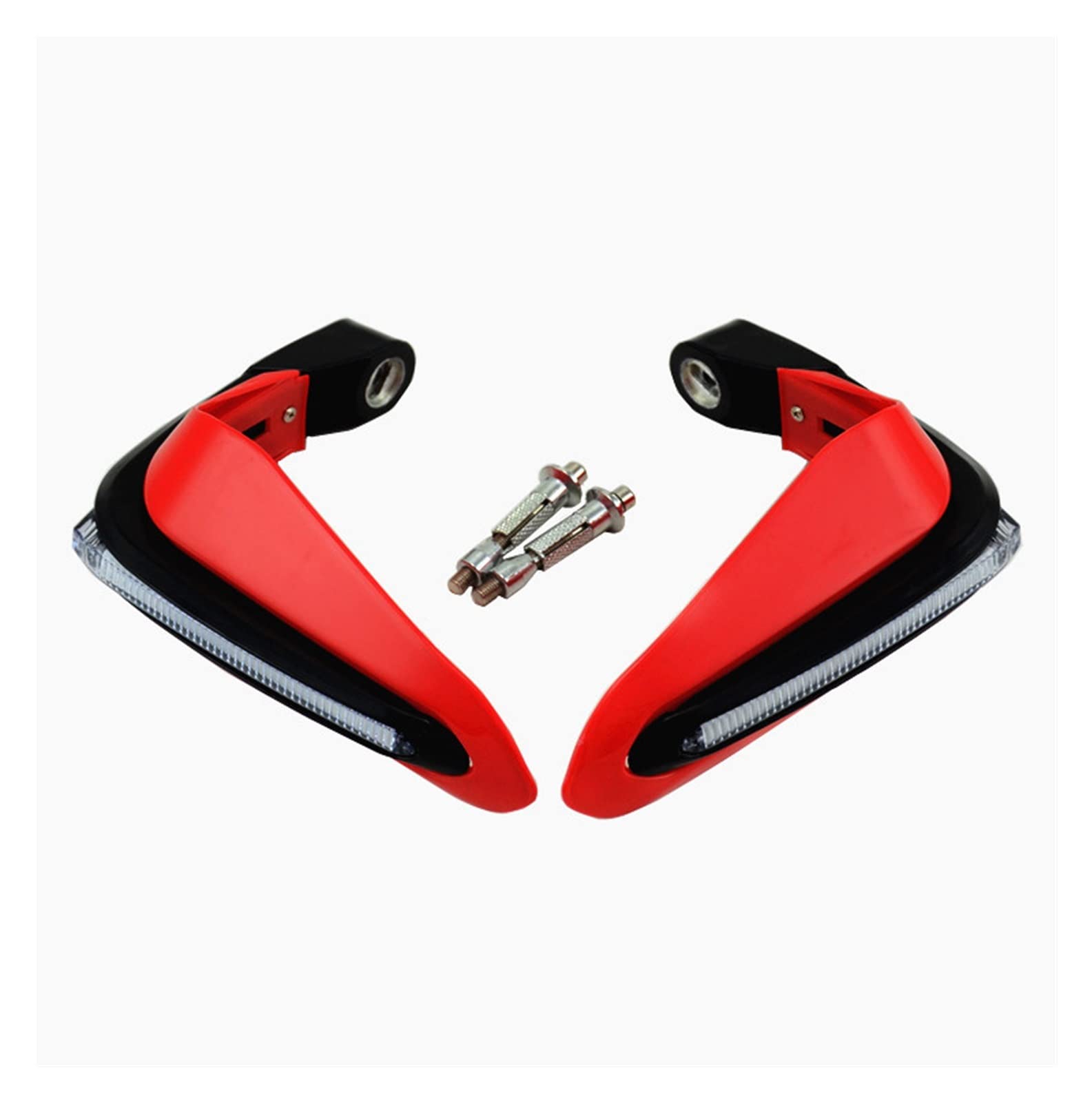 Motocross Motorrad Lenker Guard Mit LED Licht Handschutz Für Ya*ma&ha R1 2004 2007 2015 R15 V3 R25 R3 R6 2003 2005 2007 2008 Handschutz(Rosso) von SOCIAC