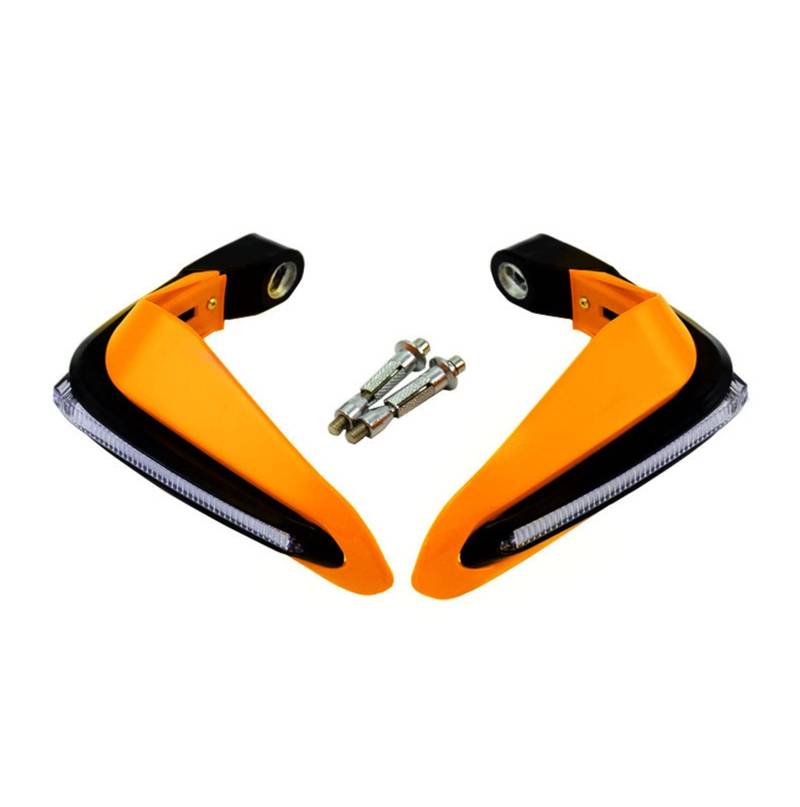 Motorrad Hand Guard Mit LED Licht Hand Guard Für Ya*ma&ha Vstar 650 1100 1300 Warrior 350 Wr 125 450F 250F Xmax 250 Handschutz(Orange) von SOCIAC