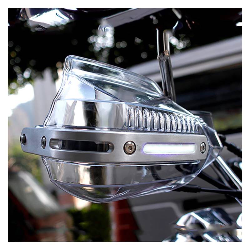 Motorrad Hand Guard Transparent Mit Blinker Licht Für Su@zuk*i Djebel Dr250 Dr650 Drz400 Drz400Sm Rm125 Rm250 Rmz Moto Handschutz(Clear) von SOCIAC