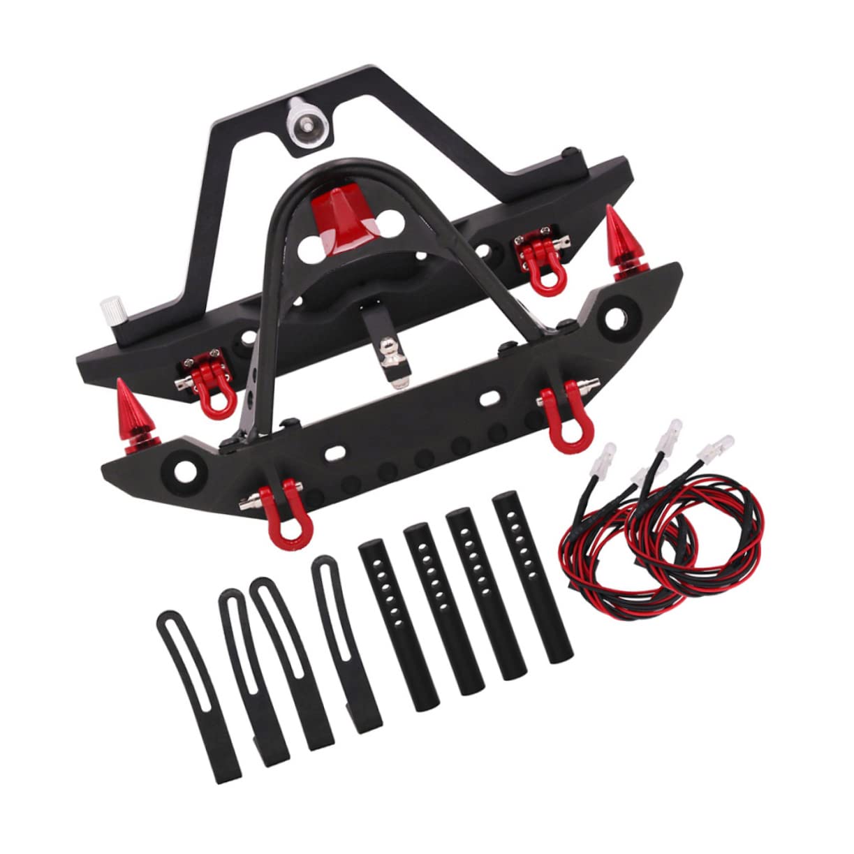 SOESFOUFU 1 Set CNC Anti Kollisions Stoßstange Für RC Auto Front Und Heckstoßstange Mit Beleuchtung Für 1/10 Universal Kletterfahrzeuge von SOESFOUFU