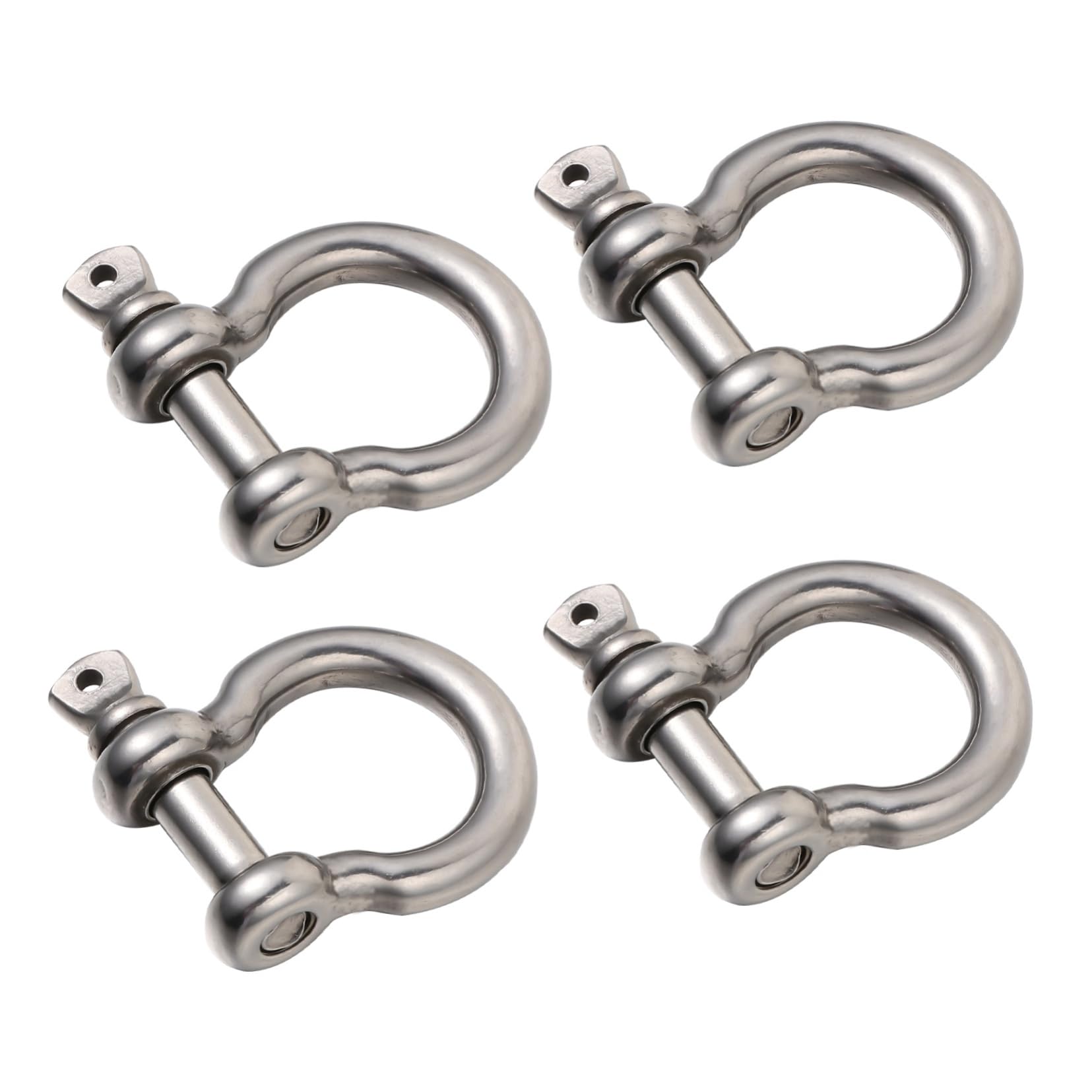 SOESFOUFU 4 Stück Bogenschnalle Schraubstift-ankerschäkel Schwenken Anhänger D-Ring-schäkel 3/4 Schleife Mit Schäkelschnalle Schleppketten Schrauben Verzinkt Silver Rostfreier Stahl von SOESFOUFU