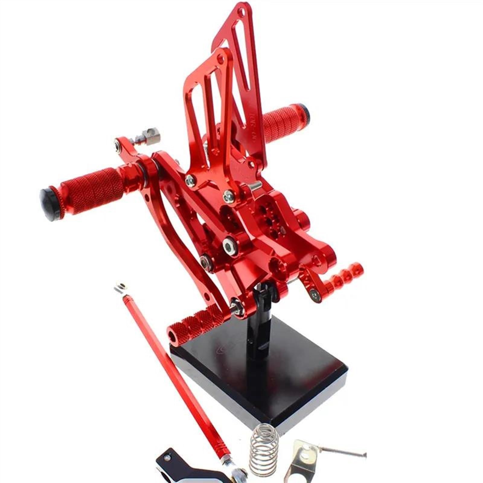 Motorrad Fußrasten Für H┐onda CBR600 CBR 600 F4I 2001–2007 2002 2003 CNC-Aluminium verstellbare Motorrad-Fußrastenanlage Fußrasten-Pedal-Fußstütze(Red) von SOFBO