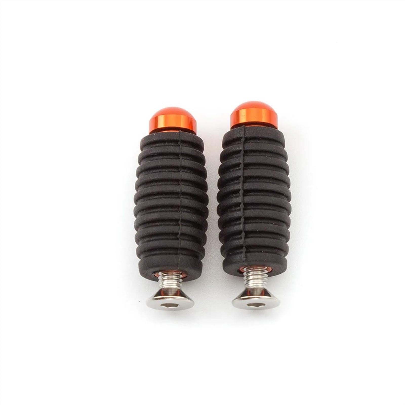 Motorrad Fußrasten Für Motorräder, Mopeds, Karts, Roller, Fußrasten, CNC-Motorradzubehör, 6 mm Universal-Pedale, Fußstütze, Fußrasten(Orange) von SOFBO