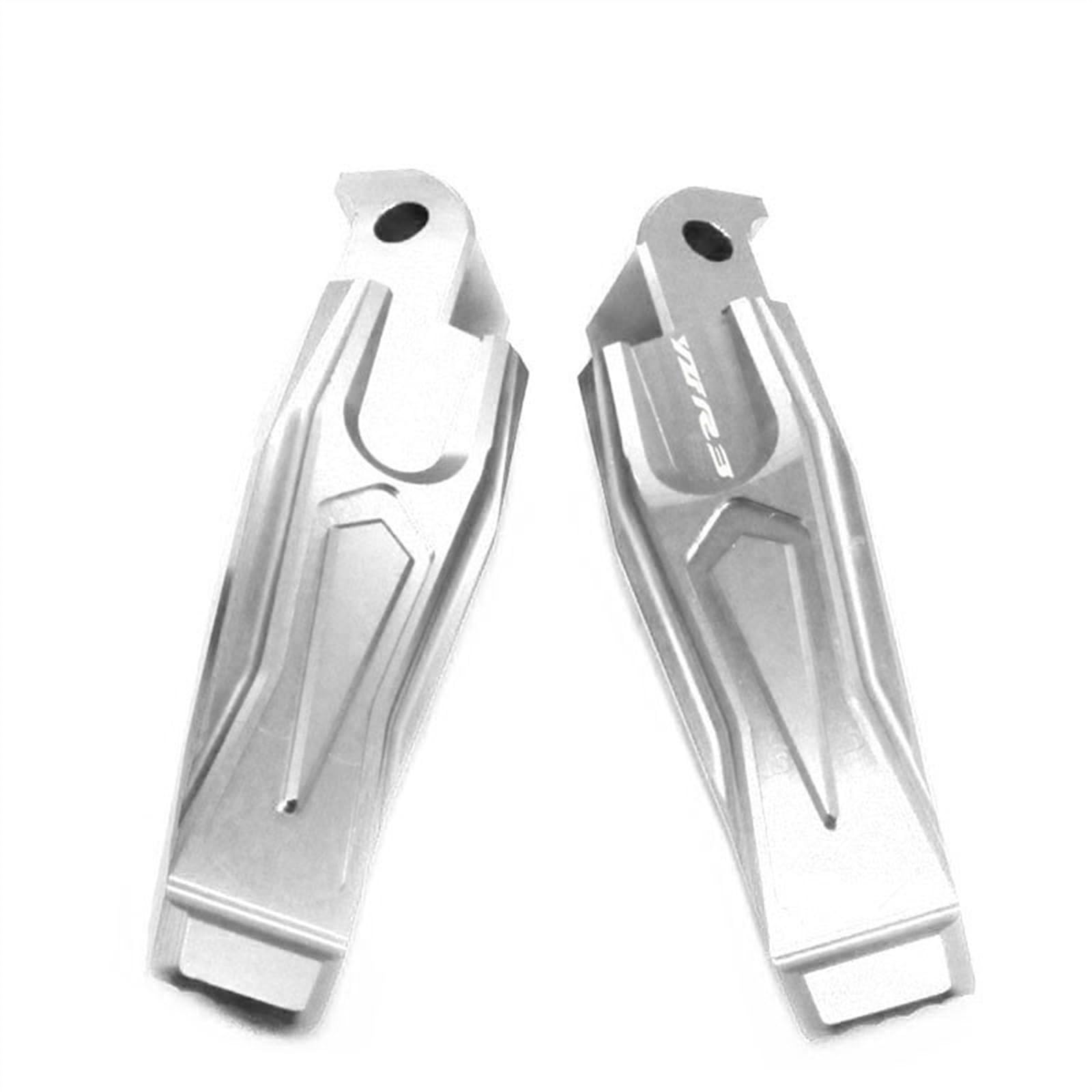 Motorrad Fußrasten Für Y┐amaha YZF-R3 YZFR3 YZF R3 2015 2016 2017 2018 Motorrad CNC Aluminium Beifahrerfußstützen Hintere Fußrasten Mit Logo(Silver) von SOFBO