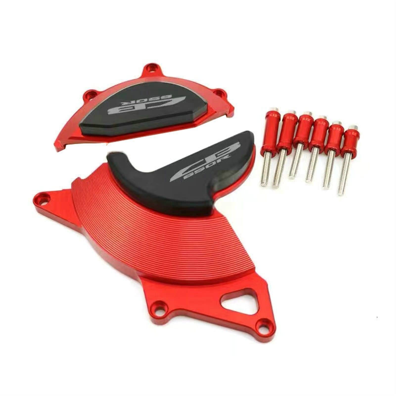 Sturzpads Motorrad Für H┐ONDA CB650R 2019 2020 2021 Motorrad Motorgehäuse Stator Kupplungsabdeckung Guards Crash Pad Protector CB650R(Red,A) von SOFBO