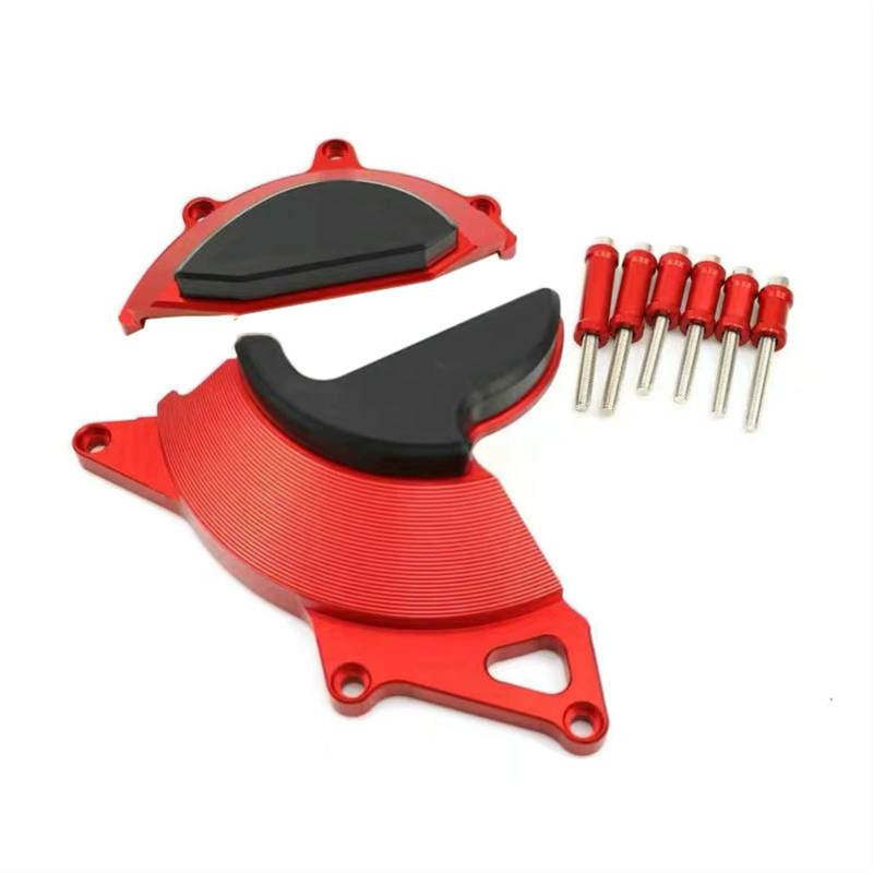 Sturzpads Motorrad Für H┐ONDA CB650R 2019 2020 2021 Motorrad Motorgehäuse Stator Kupplungsabdeckung Guards Crash Pad Protector CB650R(Red,B) von SOFBO