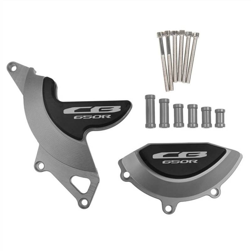 Sturzpads Motorrad Für H┐ONDA CB650R CB 650R 2019 2020 2021 Motorrad Motorgehäuse Stator Kupplungsabdeckung Guards Crash Pad Frame Sliders Protector(Titanium,Logo CB650R) von SOFBO