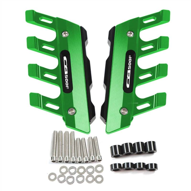 Sturzpads Motorrad Für H┐onda CB500F CB 500F Universal Motorrad Kotflügel Seitenschutz Halterung Stoßdämpfer Kotflügelabdeckung Anti-Fall Slider(Green) von SOFBO