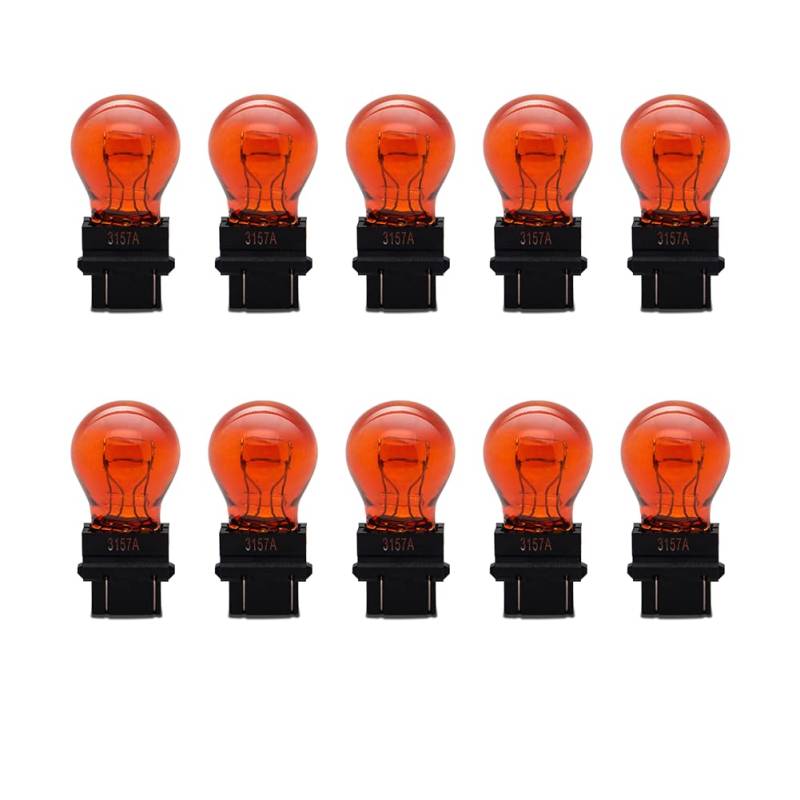 SOFOC-3157A Halogen-Glühbirnen für Auto-Blinker Park-/Seitenmarkierungsleuchten Brems-/Rückfahrlicht Hoch-/Abblendlicht 12V 21W Amber Gelb 10pcs. von SOFOC