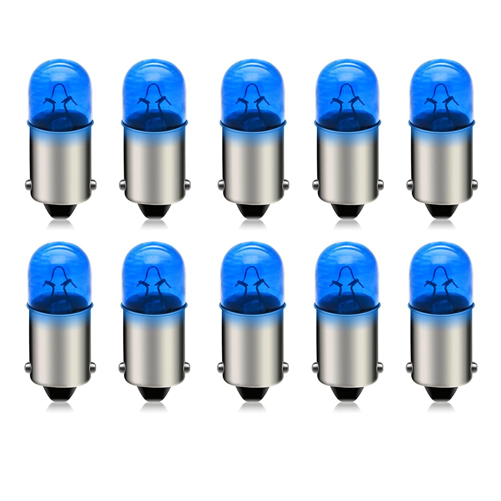 SOFOC-BA9S Innenlampen für Auto Armaturenbrett Anzeigelampen Auto Dome Light Kartenlampe Kofferraumbeleuchtung usw. 12V 4W Blau 10 Stück von SOFOC