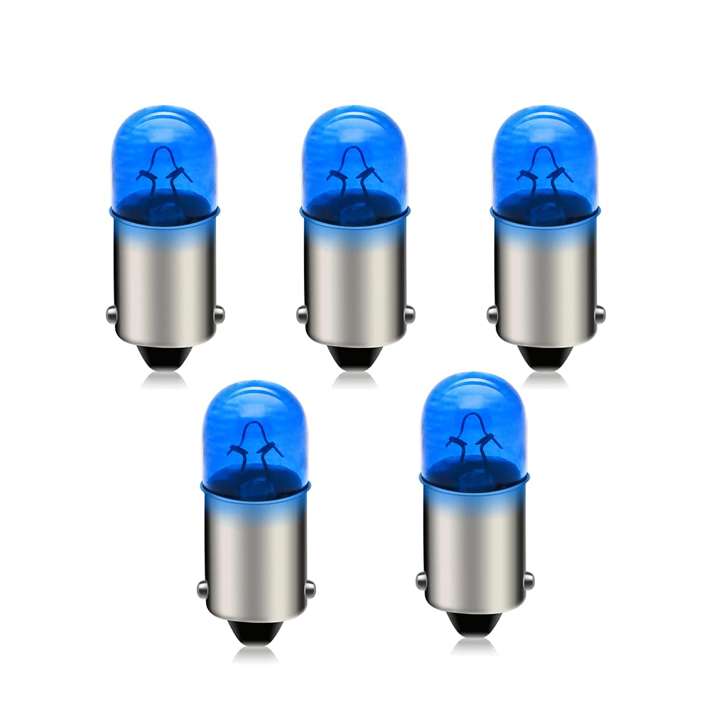 SOFOC-BA9S Innenlampen für Auto Armaturenbrett Anzeigelampen Auto Dome Light Kartenlampe Kofferraumbeleuchtung usw. 12V 4W Blau 5 Stück von SOFOC