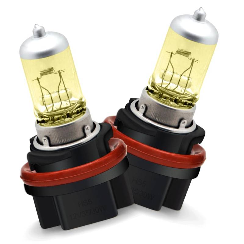 SOFOC-HS5 12V 35W Gelb 3000K Halogen-Scheinwerferlampe mit zwei Glühfäden für Fern-/Abblendlicht mit hoher Helligkeit Einfacher Einbau für Motorrad- und Autoscheinwerfer 2 Stück von SOFOC