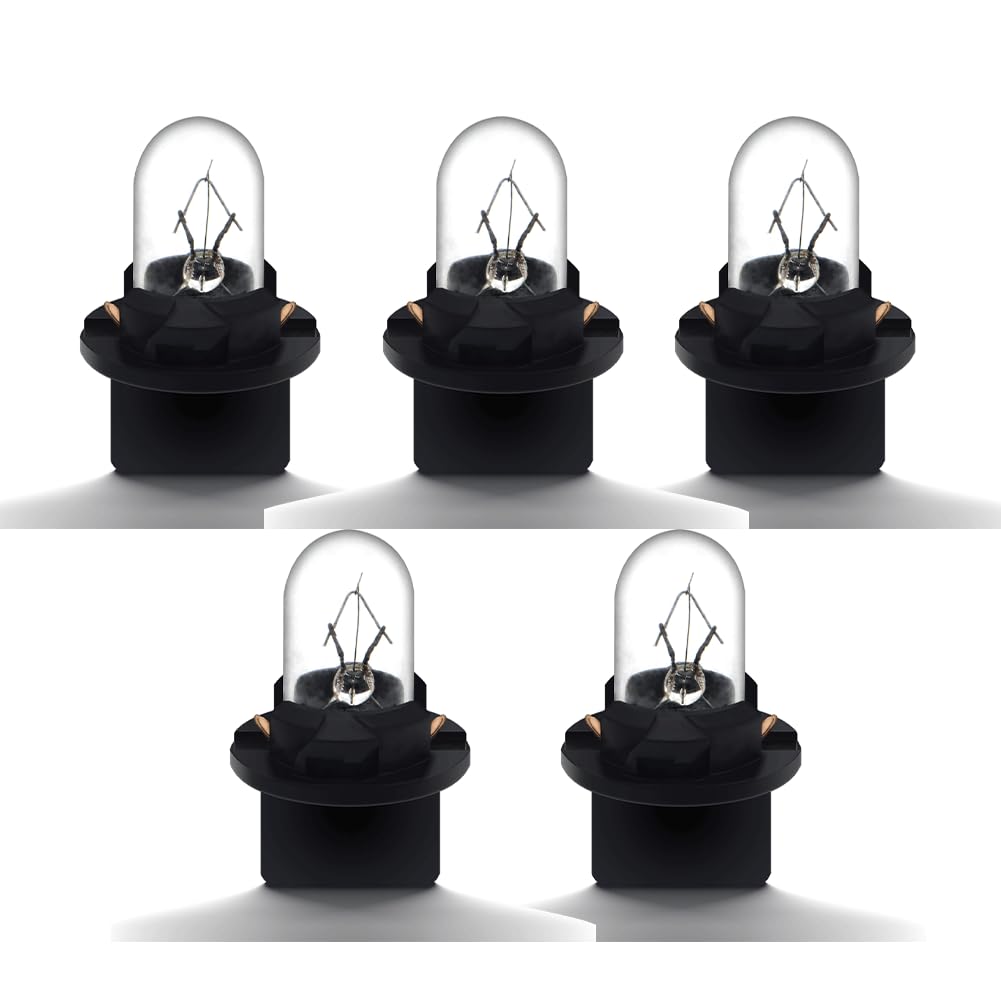 SOFOC T10 (Sockel-Mit-Nut) Halogen-Mini-Glühlampen für Armaturenbrettanzeigeleuchten und Kennzeichenleuchten 12V 5W Warmweiß 5 Stück von SOFOC