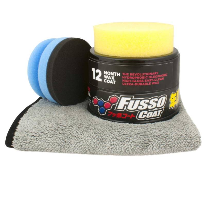 The New Fusso Coat 12M Dark, Versiegelung inkl Pad & DFT Microfasertuch von SOFT99