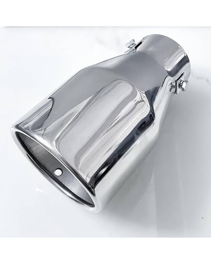 Auto Auspuff Endrohr 1 STÜCKE Universal Auto Hinten Modifikation Teile Titan Auspuff Spitze Runde Endrohr Auto Zubehör Einlass 63mm Auspuffendrohr für Autos(Silver) von SOHINI