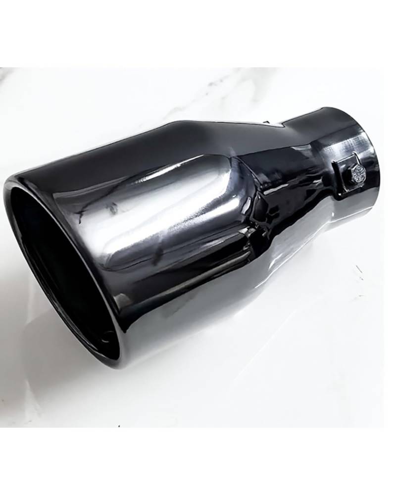 Auto Auspuff Endrohr 1 STÜCKE Universal Auto Hinten Modifikation Teile Titan Auspuff Spitze Runde Endrohr Auto Zubehör Einlass 63mm Auspuffendrohr für Autos(Titanium Black) von SOHINI