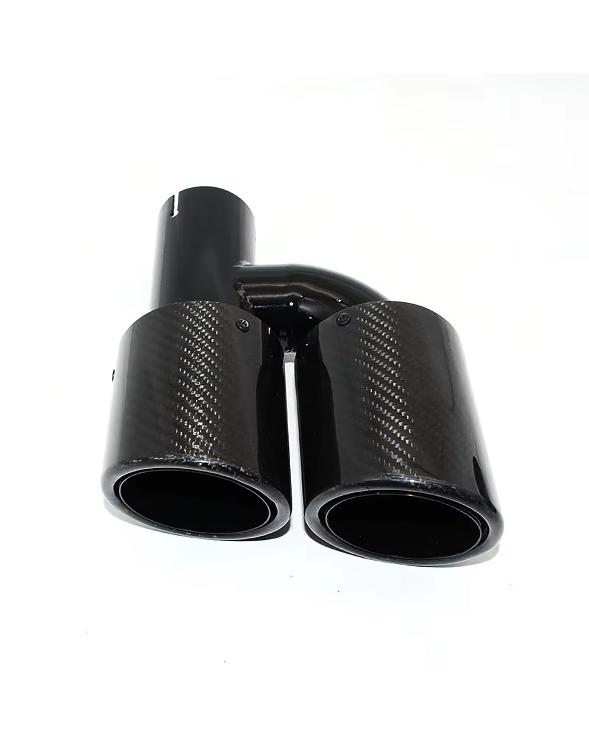 Auto Auspuff Endrohr 1 Stücke Auto Teile Geändert Universal Dual Schwarz Auto Auspuffrohr 4 Schwanz Kehle Geeignet Auspuffendrohr für Autos(Left 51mm-76mm) von SOHINI