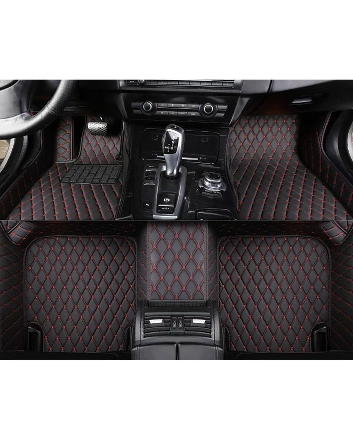 Autofußmatten Auto-Bodenmatte Für Land Für Rover Für Range Für Rove 5seats 2007-2023 Autoteppiche Teppichzubehör Styling Interieur Automatten(Black Red,2007-2012) von SOHINI